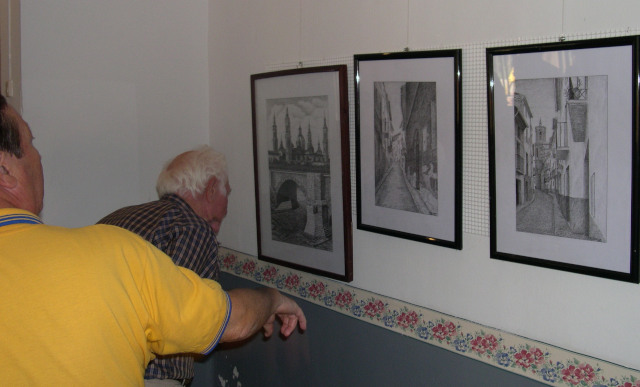 Exposición de dibujos de Gregorio Lagunas en Blesa en 2004