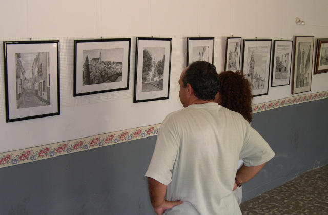 Exposición de dibujos de Gregorio Lagunas en Blesa en 2004