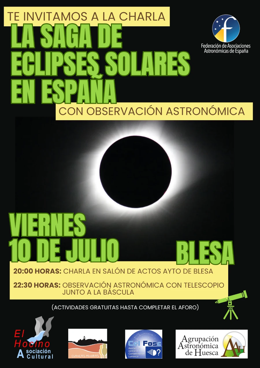 Blesa (Teruel). 10 de julio de 2026. Charla sobre la historia de los eclipses